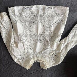 Sezane Cream Lace Blouse